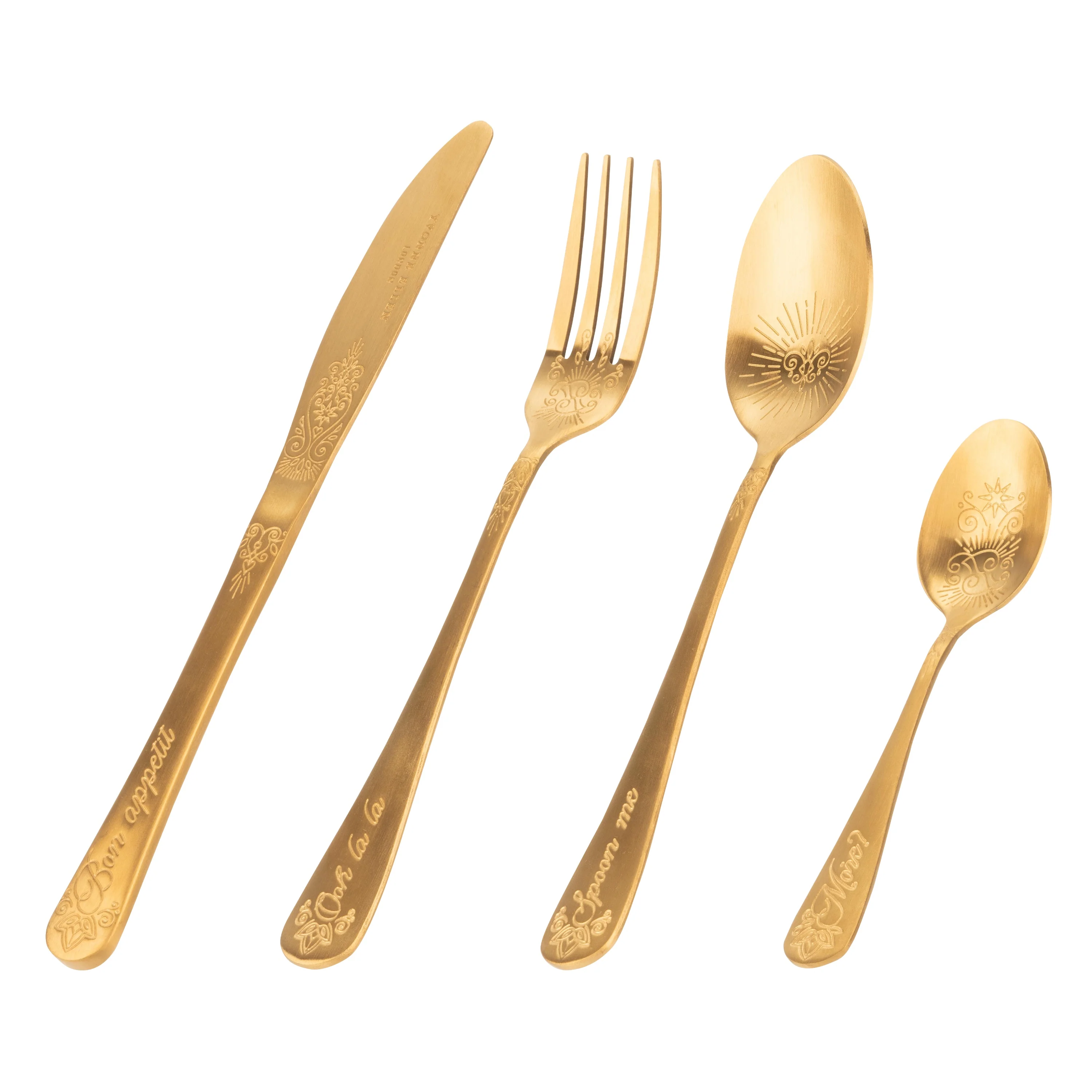 Yvonne Ellen Gold Cutlery Set (16 Pieces) - Image 3