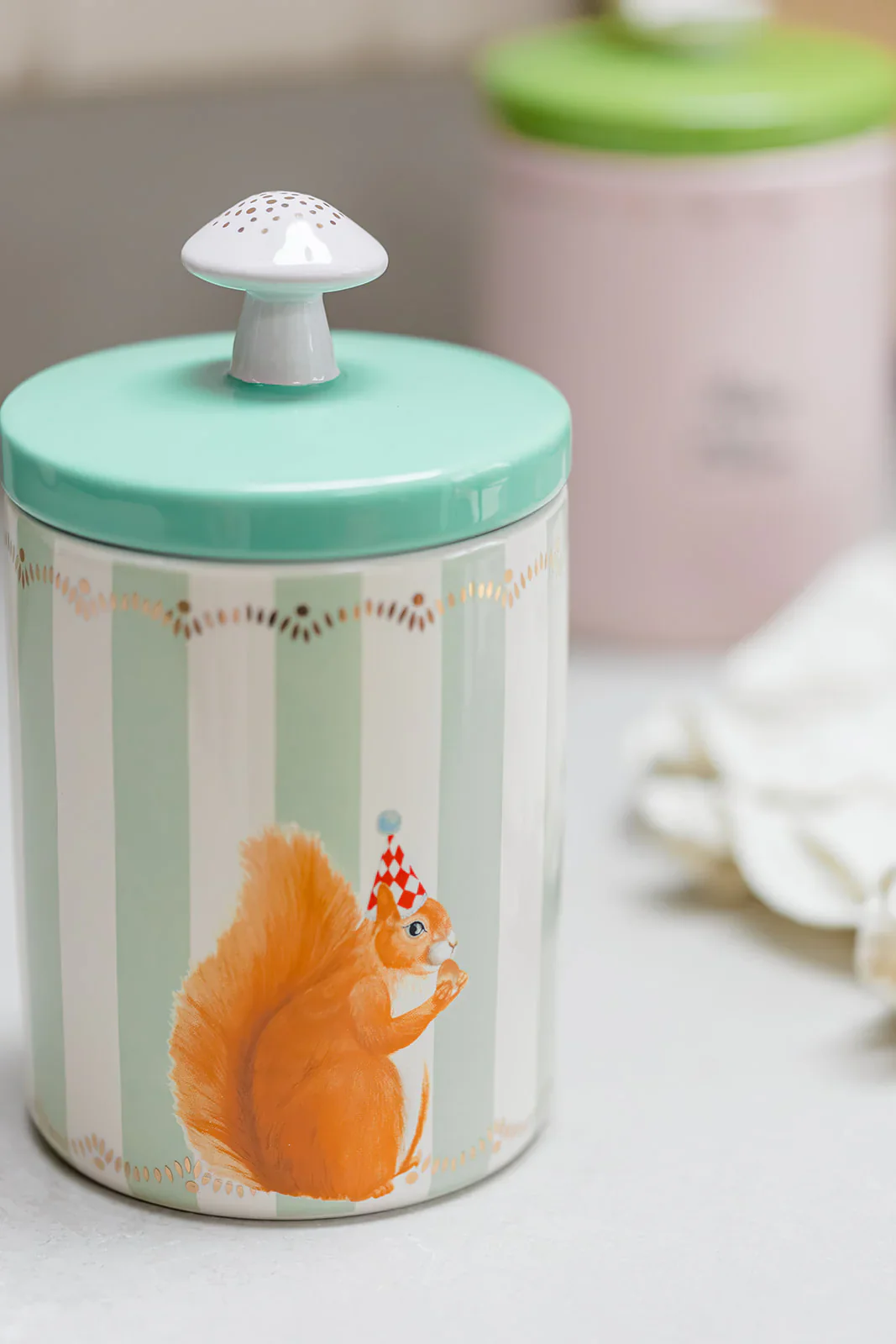 Yvonne Ellen Round Storage Jar, Squirrel - Image 3