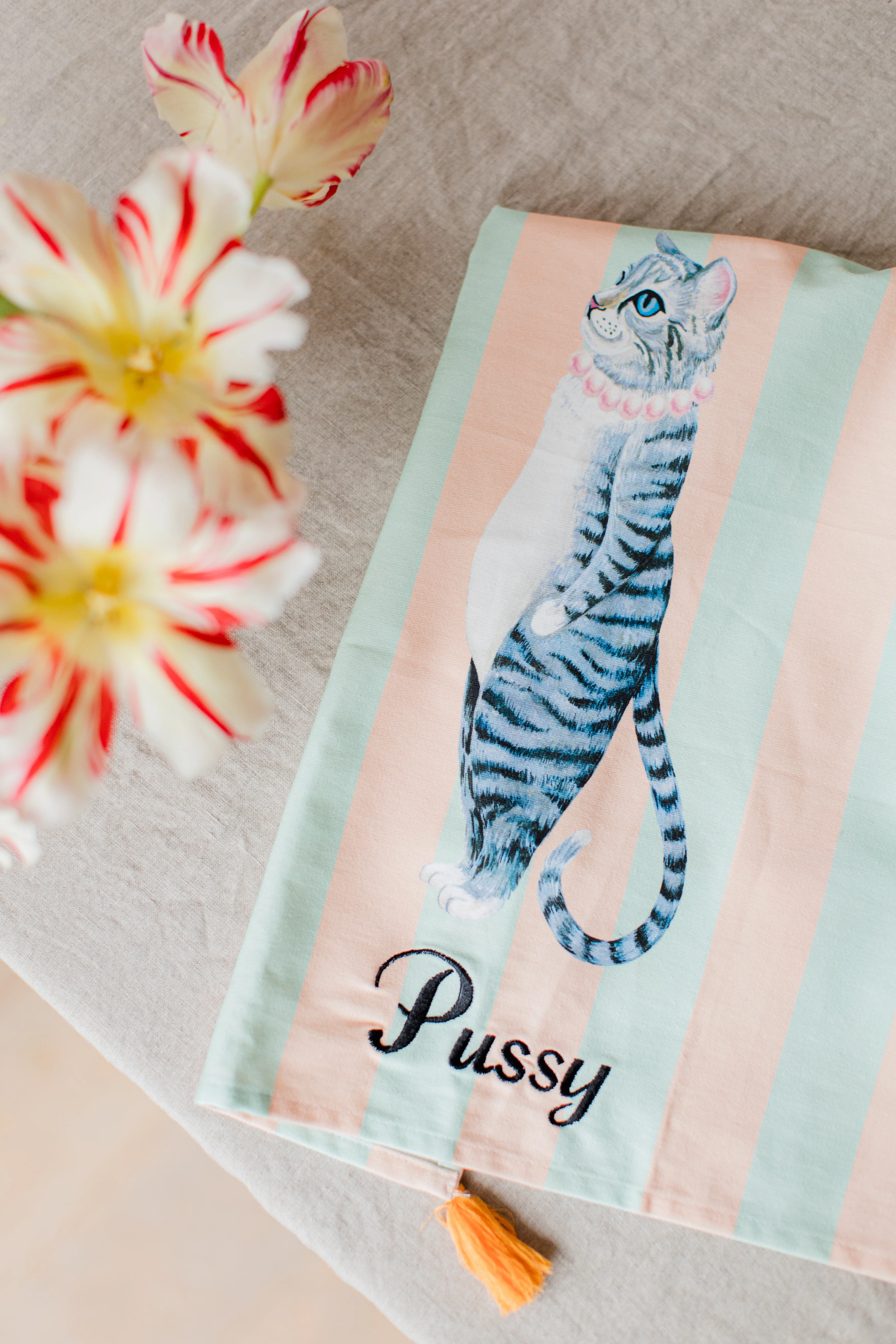 Yvonne Ellen Tea Towels, Pussy Cat - Image 3